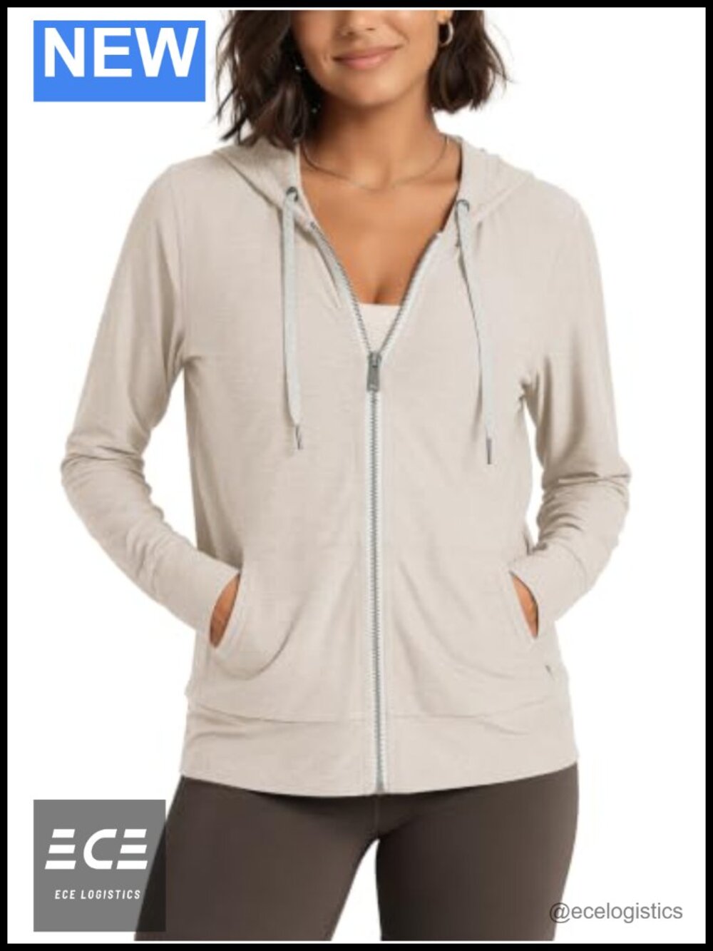 Full-Zip Hoodie Ultra Soft UPF 50+ Performance Jacket with Pockets